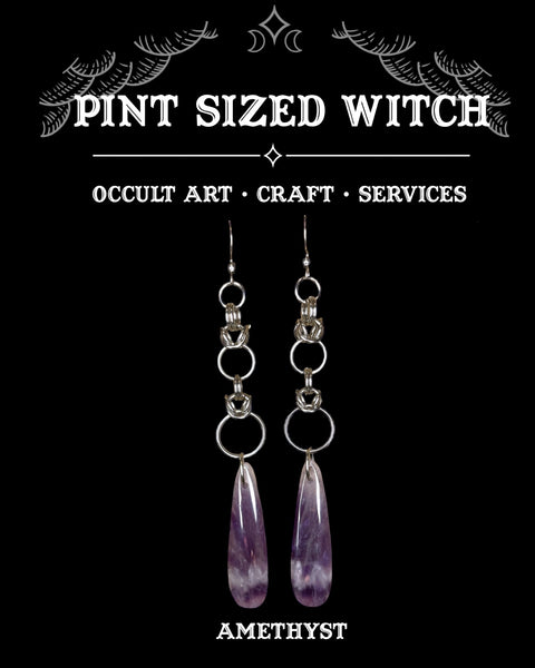 Chevron Amethyst Earrings