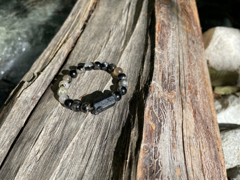 Black Tourmaline in Iron Matrix Bracelet