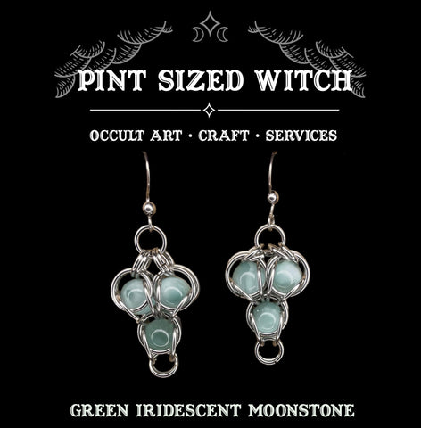 Green Moonstone Earrings