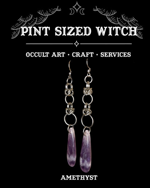 Chevron Amethyst Earrings