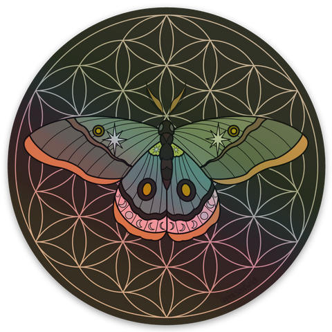 Celestial Moth Holographic Sticker